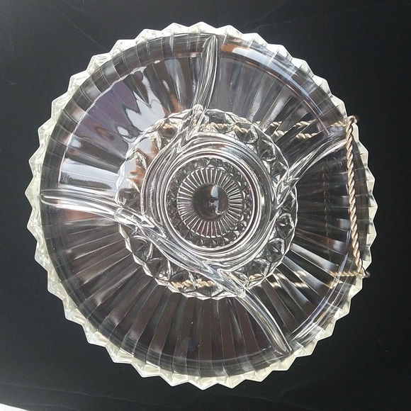 Vintage Clear Pressed Glass Elegant Platter